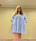 Blue striped dress