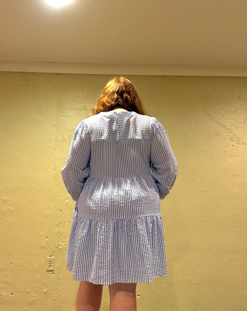 Blue striped dress