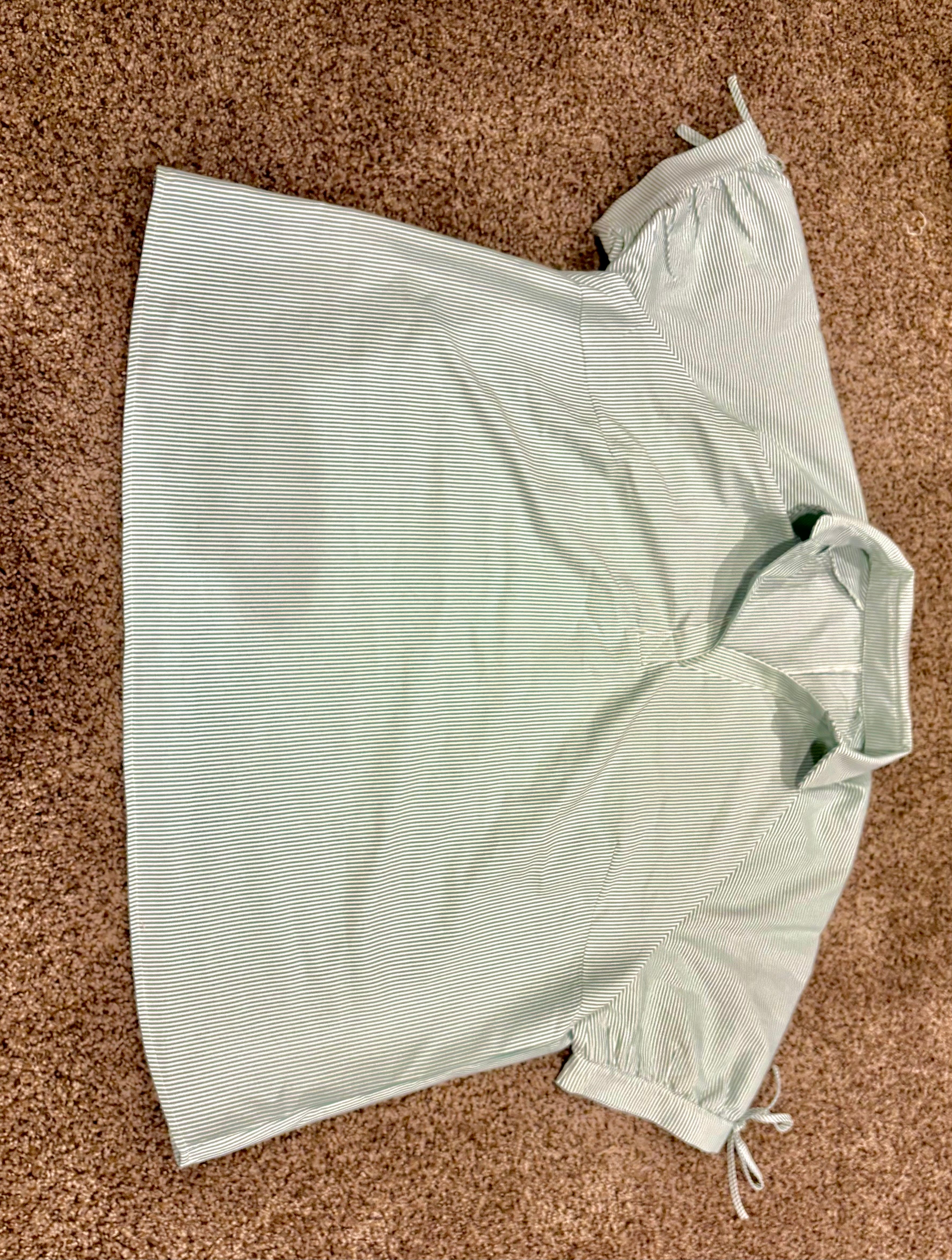 Green Strip Dress Top